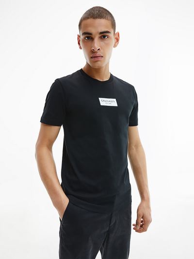 Calvin Klein Ruhák HU624785 | Calvin Klein Organic Cotton Logo Férfi Póló Fekete